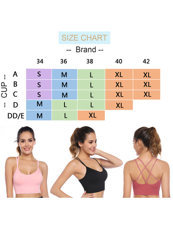 3 Pack Women's Seamless Crisscross Sports Bra Medium-Impact Fitness
