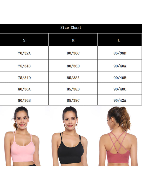 3 Pack Women's Seamless Crisscross Sports Bra Medium-Impact Fitness