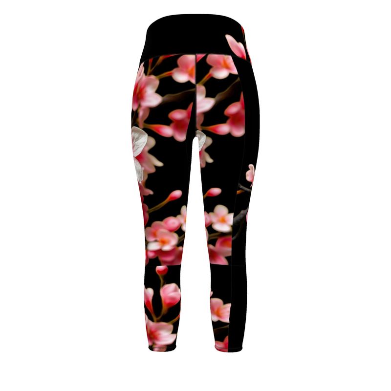 Women's Custom Cherry Blossom Print Sports Leggings