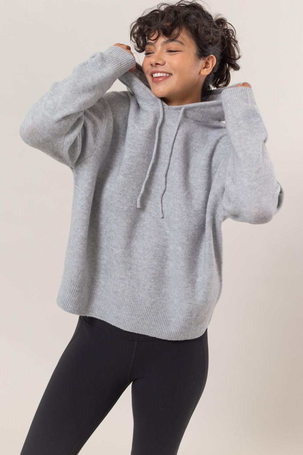 Women's Solid Color Long Sleeve Hooded Sweater