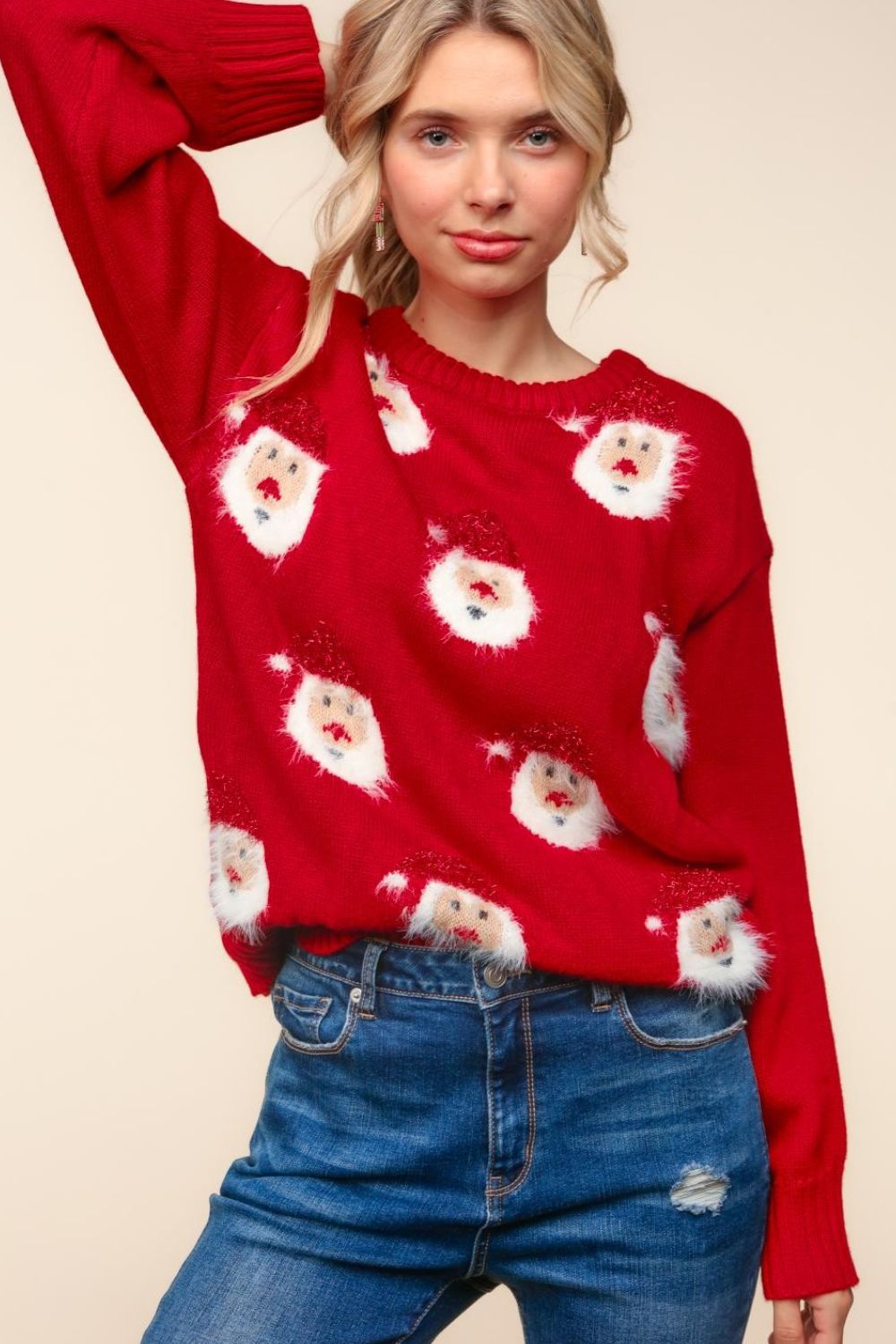 Women's Santa Sparkle Brushed Sweater