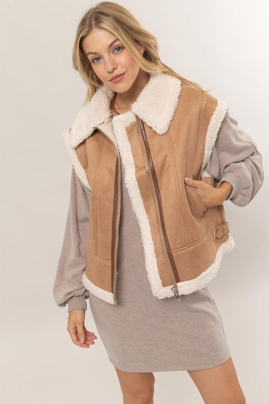 Women's Fur Suede Vest