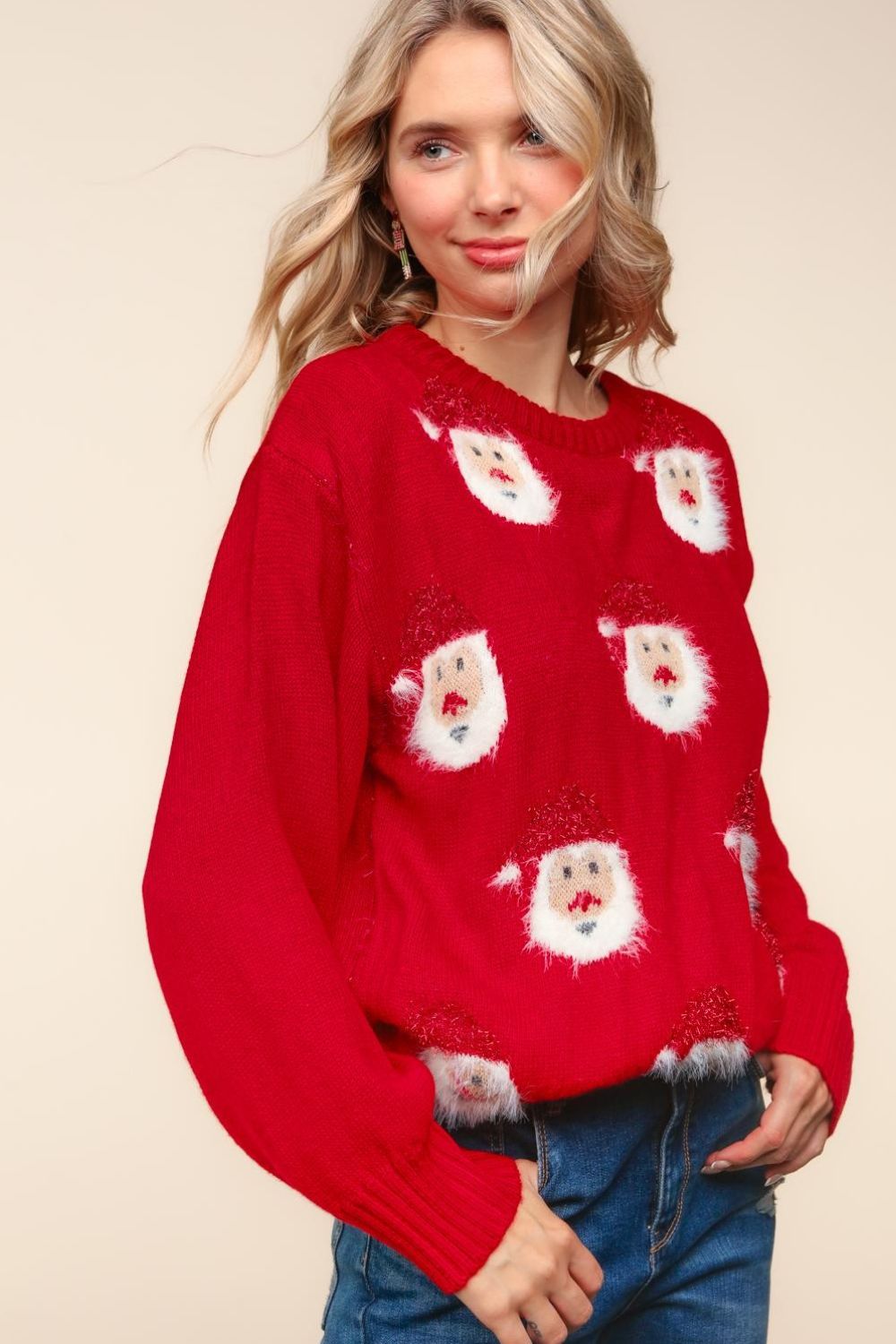 Women's Santa Sparkle Brushed Sweater