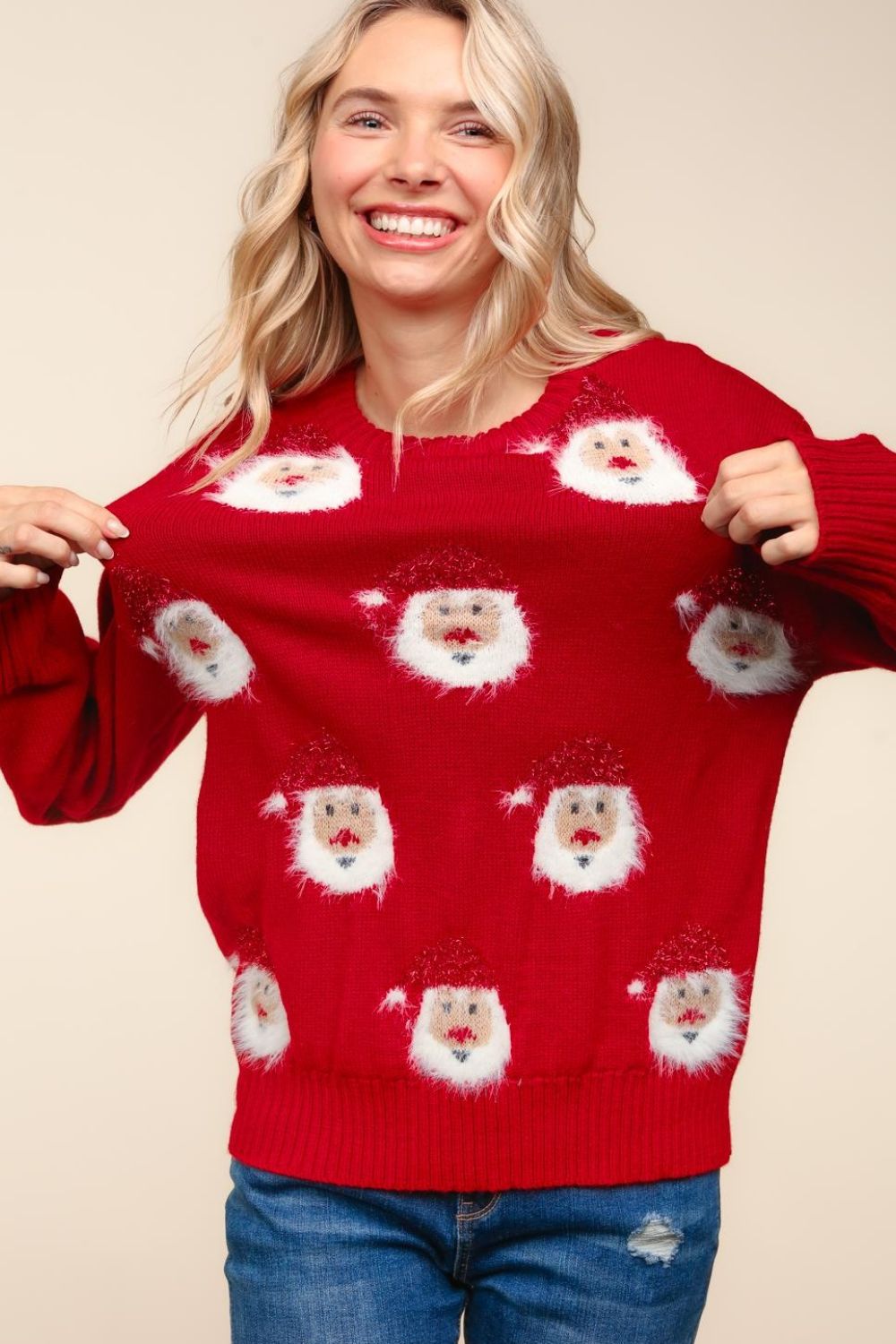 Women's Santa Sparkle Brushed Sweater