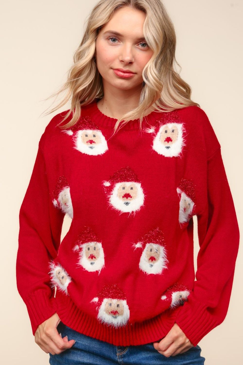 Women's Santa Sparkle Brushed Sweater