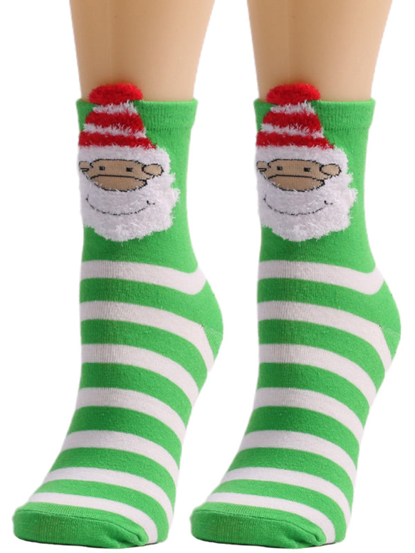 Santa Stripes Christmas Socks