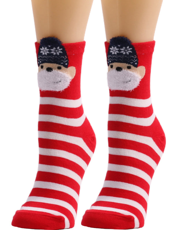 Santa Stripes Christmas Socks