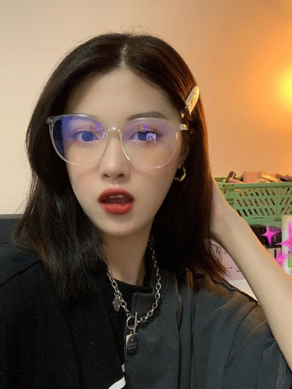 New fashionable anti-blue light large frame glasses