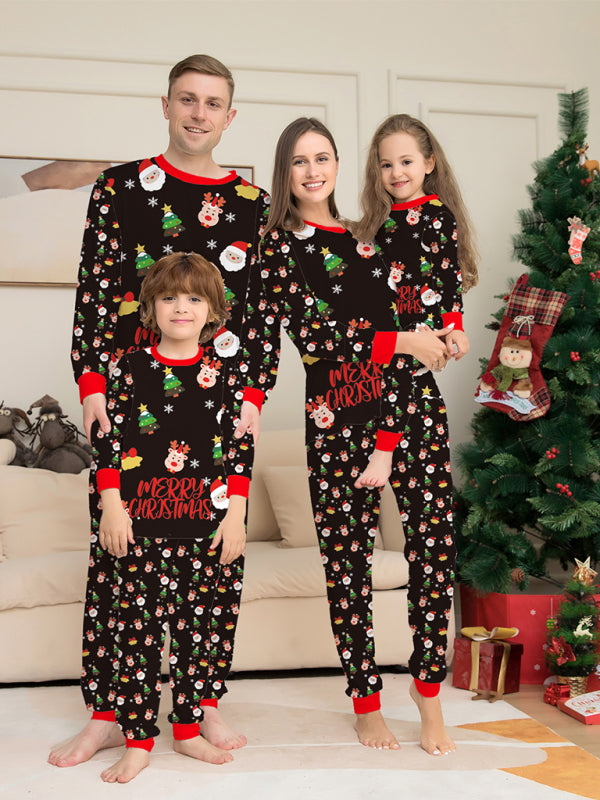 Santa Claus Long-Sleeved Pajamas Parent-Child Set