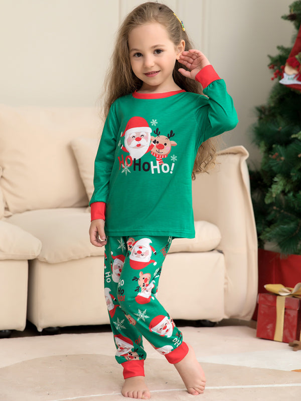 Santa Claus Print Parent-Child Christmas Matching Family Pajamas Set