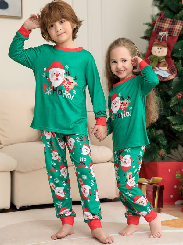 Santa Claus Print Parent-Child Christmas Matching Family Pajamas Set