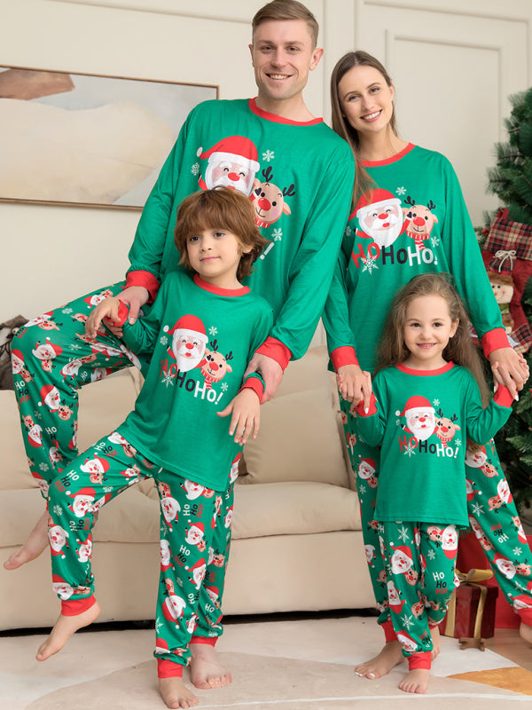 Santa Claus Print Parent-Child Christmas Matching Family Pajamas Set