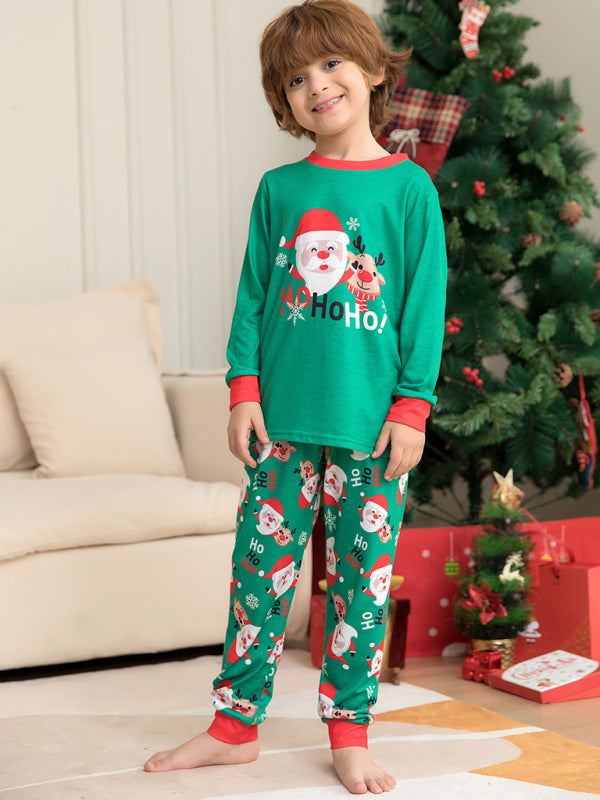 Santa Claus Print Parent-Child Christmas Matching Family Pajamas Set