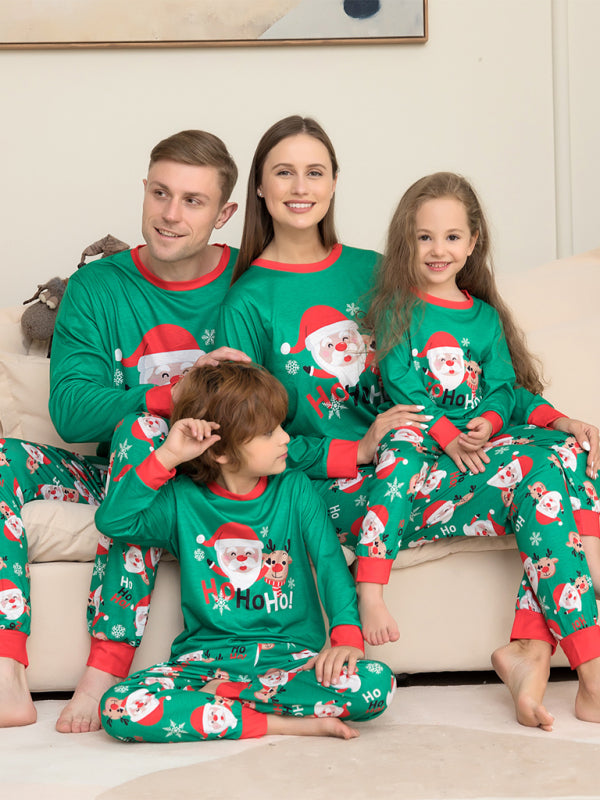 Santa Claus Print Parent-Child Christmas Matching Family Pajamas Set