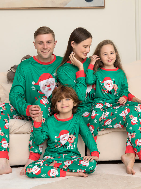 Santa Claus Print Parent-Child Christmas Matching Family Pajamas Set