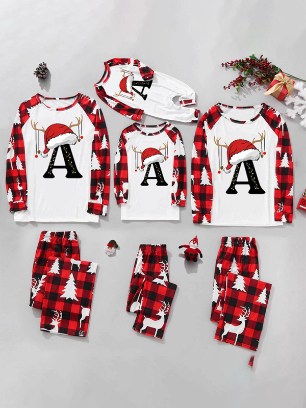 Whole Family Letter Print Christmas Parent-Child Matching Pajama Set