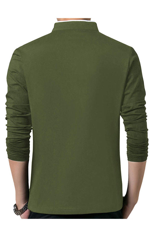 Basic Half-Button Long Sleeve T-Shirt