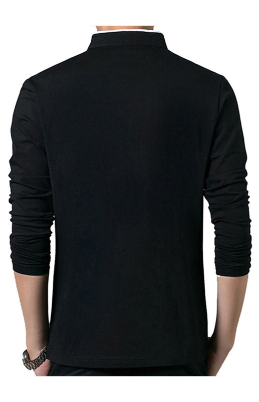 Basic Half-Button Long Sleeve T-Shirt