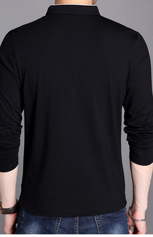 Basic Half-Button Long Sleeve T-Shirt