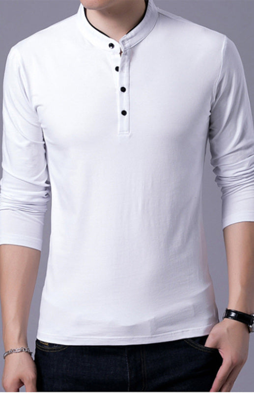 Basic Half-Button Long Sleeve T-Shirt