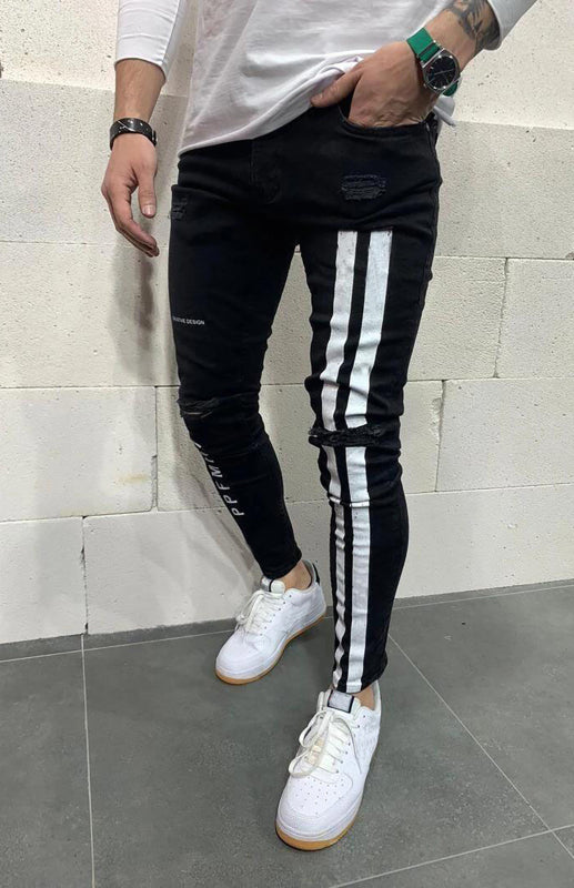 Casual Frayed Slim Fit Jeans