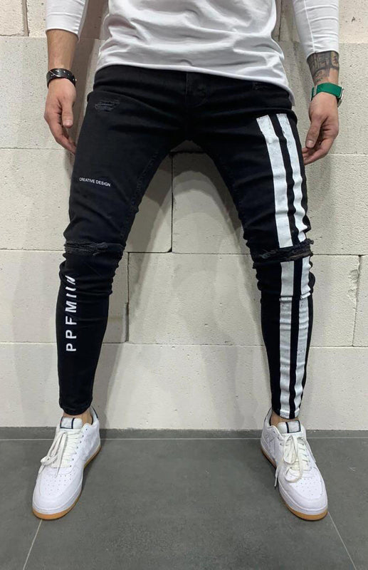Casual Frayed Slim Fit Jeans