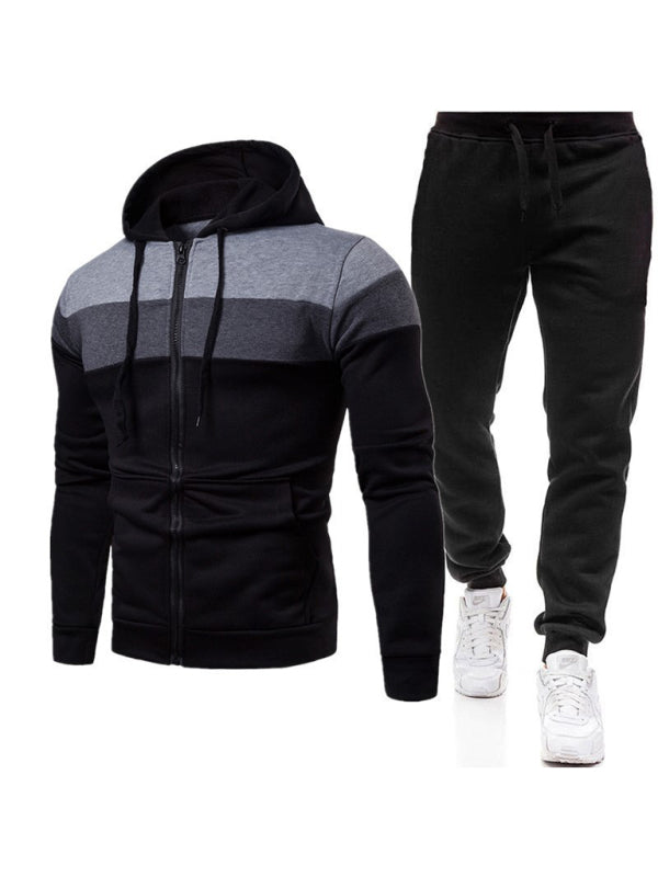 Men's Long Sleeve Hooded Sweatshirt Set