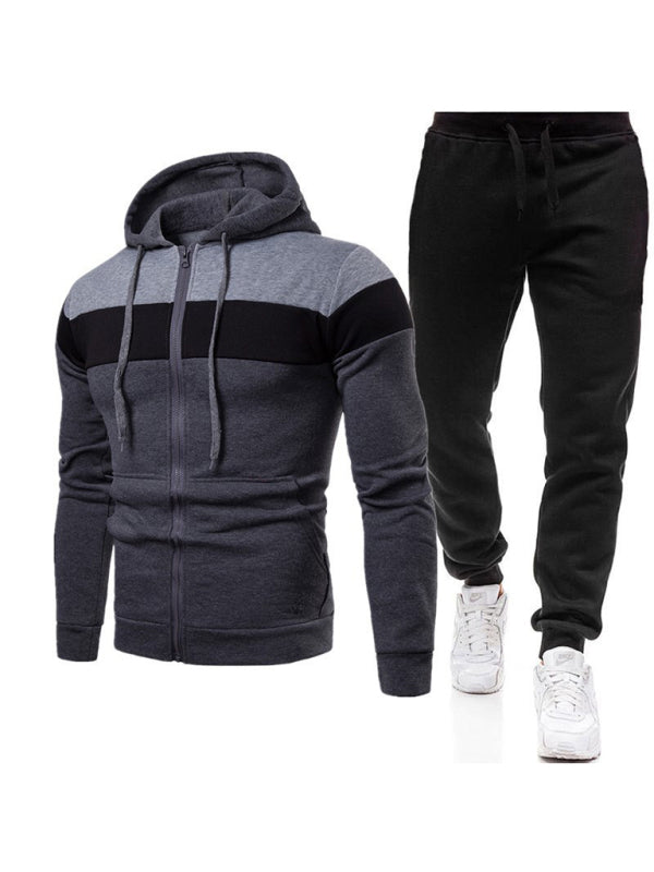 Men's Long Sleeve Hooded Sweatshirt Set