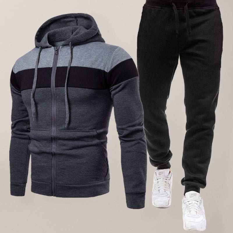 Men's Long Sleeve Hooded Sweatshirt Set