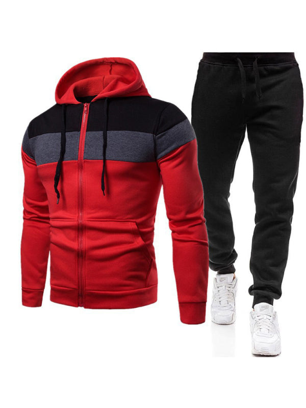 Men's Long Sleeve Hooded Sweatshirt Set