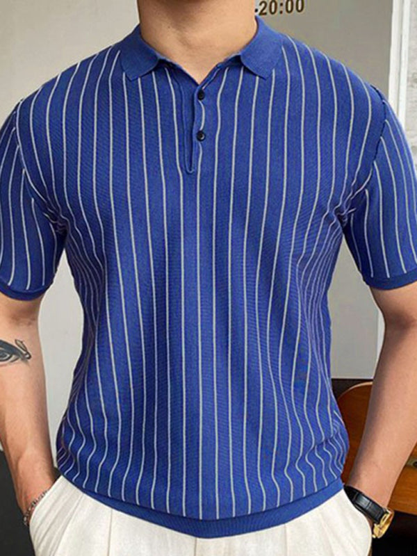 Basic Striped Polo Shirt