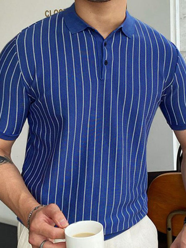 Basic Striped Polo Shirt