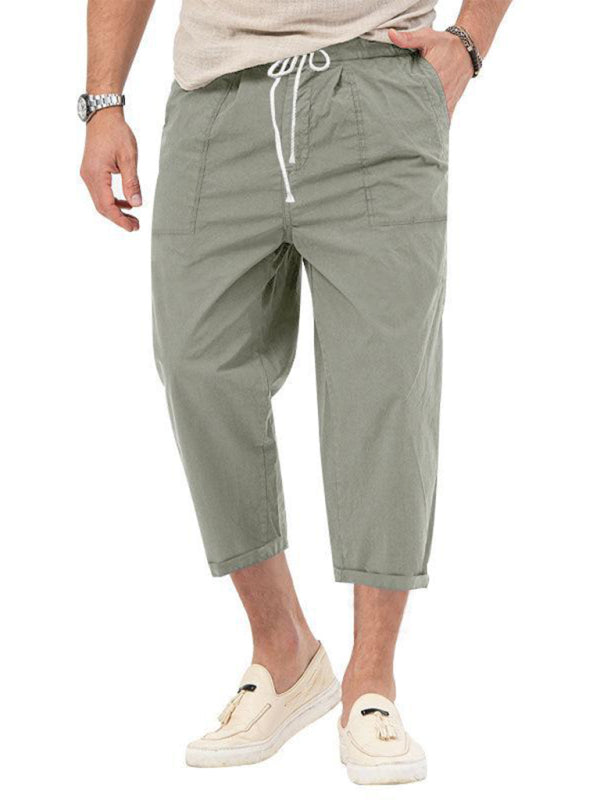 Basic Straight Cropped Cargo Pants