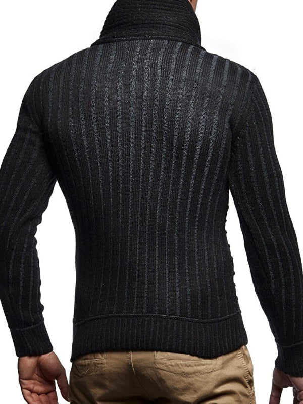 Men's Leather Buttoned Long Sleeved Turtleneck Sweater Available in Sizes S-3XL