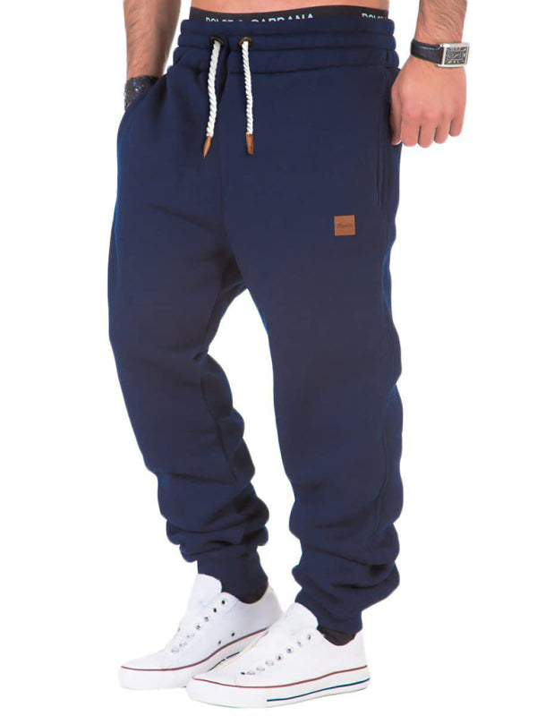 Men's Solid Color Adjustable Waist Joggers