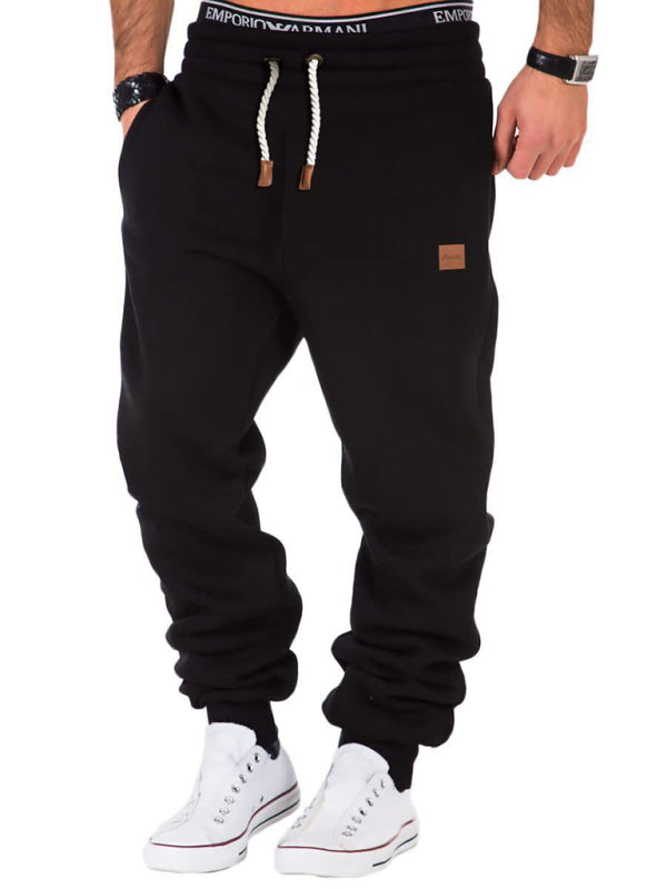 Men's Solid Color Adjustable Waist Joggers