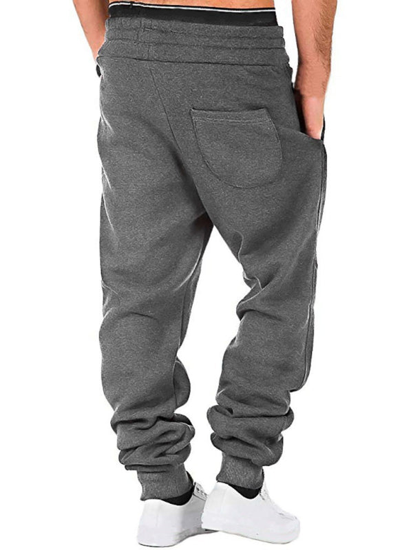 Men's Solid Color Adjustable Waist Joggers