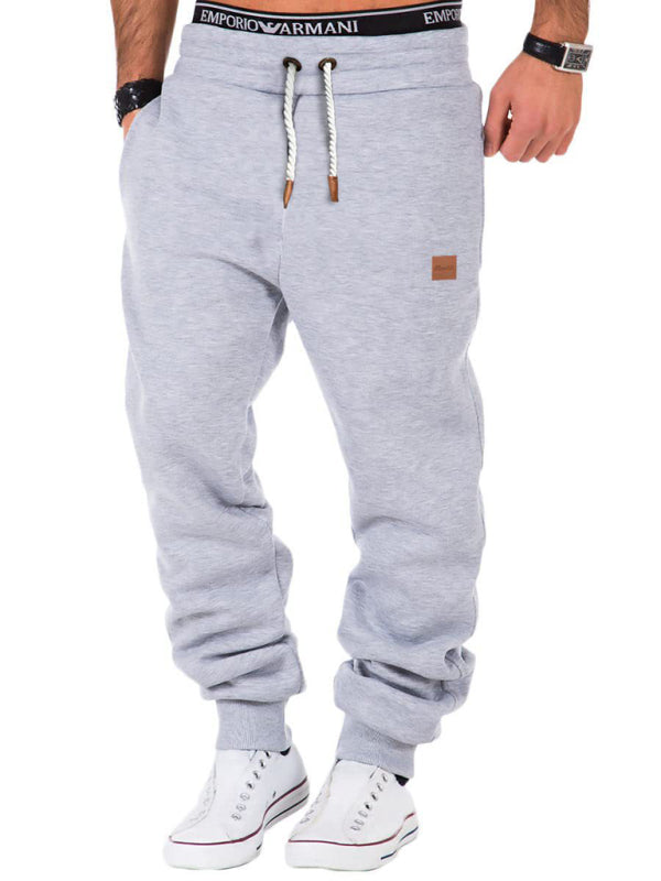 Men's Solid Color Adjustable Waist Joggers