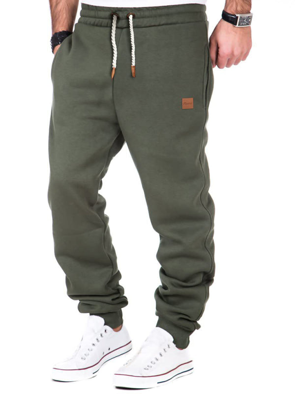 Men's Solid Color Adjustable Waist Joggers