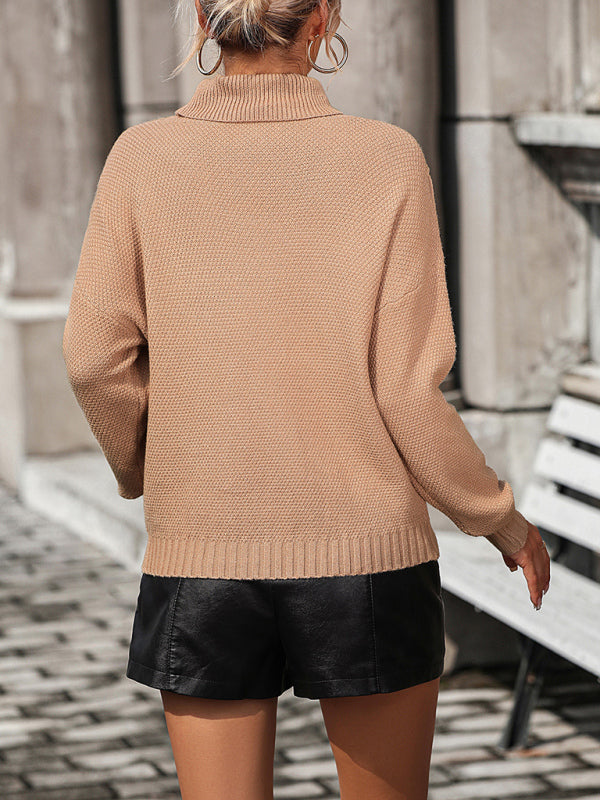 Fringed Long Sleeves Turtleneck Sweater