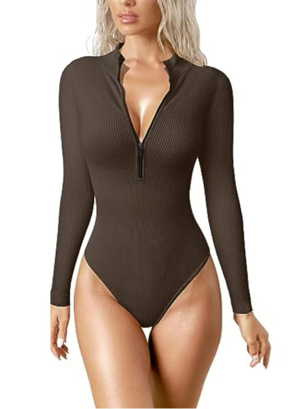 Zippered Long Sleeve Bodysuit